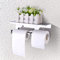 Akozon Double Roll Toilet Paper Holder, Wall Mounted SUS 304 Stainless Steel Dual Paper Tissue Roll