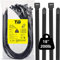 Bridas de Plastico de 450 mm x 8,8 mm de Largo, Bridas Anchas, Abrazaderas Plastico de 50 Piezas, Bridas de Alta Resistencia, Bridas Negras Para la Gestión de Cables, Vallas, Garajes