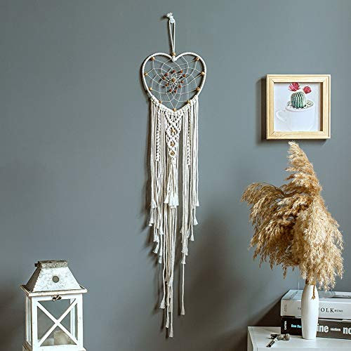 Makramee Wandbehang Wandbehang Wanddeko Handgewebt Herz Boho Wanddeko Home Decor Wohnzimmer Schlafzimmer