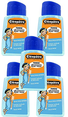 CLÉOPÂTRE Lot de 5 Colles Marine en 80 gr avec pinceau incorporé