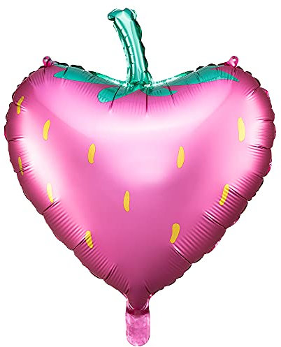 Satin Folienballon Erdbeere 42x45cm Rot