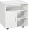 HOMCOM Druckerständer Druckertisch Bürowagen Rollwagen mit Schrank+Regale Spanlatte Weiß 60 x 50 x 65,5 cm