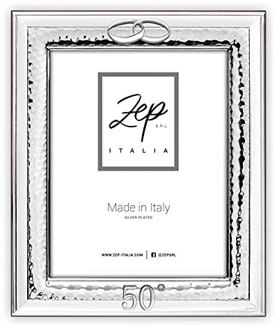 zep srl Marco MATERA de mesa NOZZE D'ORO en plata Plated para fotos 15 x 20 cm, vertical, chapado en plata, fabricado en Italia