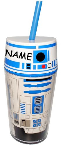alles-meine.de GmbH Trinkbecher/Trinkflasche - mit Strohhalm & Deckel - Star War - Stormtrooper - incl. Name - 400 ml - Becher/Sommerglas - Trinklernbecher - Plastikbeche..