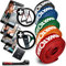 5er Fitnessbänder Set Stoff mit Grifferweiterung, Wandanker, Türanker und Fitness E-Book - waschbare Resistance Bands, Widerstandsbänder, Gymnastikband, Fitnessband, Trainingsbänder