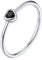 Silvora Sterling Silber 925 Damen Zirkonia Ring Herzförmiger Schwarzer Zirkon Schwanzring im Facetten Design Schlichter Schwanzring Ringgröße 62（19.8） in Silber Ehering Verlobungsring Trauring