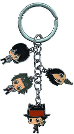 Amasukami Anime Charaktere Schlüsselanhänger: Gokudera Hayato, Kuromu Dokuro, Ranbo, Reborn - 4 Stück, Gold, Silber - Unisex Jugendliche