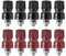 10 Stück Messing Bindepfosten Anschlussklemme M8 Gewinde 555 Typ Binding Post Säulenklemme Rot und Schwarz zur Vereinzelung und Verteilung von Schweißgeräten, Ladegeneratoren