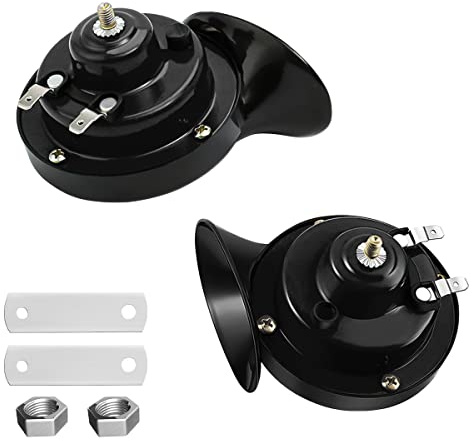 BLAU GRUN 12V Waterproof Air-Electric Snail Horn Kit, Black