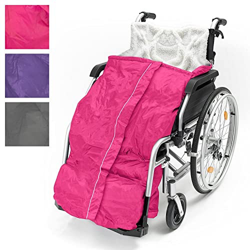 Mobility Smart Luxury Wheelchair Cosy with Inside Pocket & Easy Zip - Large - Pink | Adult 100% Waterproof Weather Proof Fleece Lined Warm Comfort Blanket Leg Cover Zipped