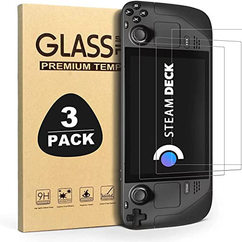 Txtcu Steam Deck Displayschutzfolie 7 Zoll, [3 Stück] 9H Härte Panzerglasfolie Einfache Installation/Anti-Kratz/HD Klar Kompatibel mit Steam Deck