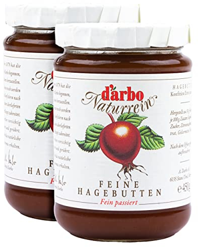 Food-United KONFITÜRE EXTRA Hagebutte 6x 450g Glas von DARBO Naturrein rosehip jam Hagebuttenkonfitüre passend für Gebäckfüllung Torte Crepes Gebäck und als Beilage zu Wildgerichten Rindsbraten (6)