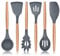 Herogo Küchenhelfer Set, 6 Stück Silikon Kochutensilien Kochbesteck Set, Hitzebeständiger Kochgeschirr Küchenutensilien Set mit Holzgriff, Antihaft & Gesund, Leicht zu reinigen – Grau