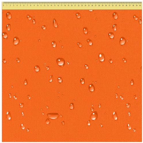 DreamRoots Segeltuch Wasserdicht - Polsterstoff Meterware 160 cm breit - Wasserabweisender Stoff 220 g/m2 600D - Markisenstoff Wasserdicht Meterware Orange 2M