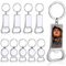 Lot de 10 décapsuleurs vierges en métal argenté pour transfert de chaleur en aluminium, photos de sublimation rondes et rectangulaires personnalisées, faciles à sublimer, Argenté