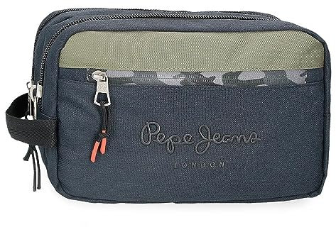 Pepe Jeans Cromwell Trousse de Toilette Deux Compartiments Adaptable Noir 26 x 16 x 12 cm Polyester, Noir, Talla única, Trousse de Toilette 2 Compartiments Adaptable