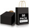 Gucass 50 Stück Groß Papiertüten mit Henkel, Schwarz Geschenktüten Kraftpapiertüte Papiertragetasche, Mitgebseltüten Geschenktaschen für Partys Geburtstag Hochzeit Weihnachten Halloween(26x12x33cm)