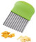 AQSQWQ Wellenschneider für Pommes, Obst & Gemüse, Edelstahl Riffelmesser Wellenmesser Kinder Wellenschnittmesser Kartoffel Gemüsehobel, Kartoffel gewellte, Spülmaschinenfest, Grün