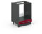 Vicco Herdumbauschrank Fame-Line, Bordeaux Hochglanz/Anthrazit, 60 cm, AP Marmor
