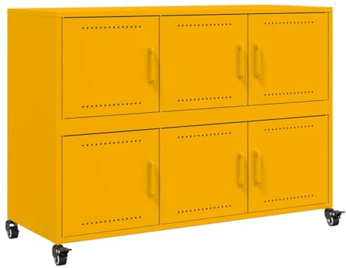 vidaXL Sideboard Senfgelb 100,5x39x72 cm Stahl