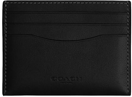 COACH Porte-Cartes Plat pour Homme, Noir, Taille Unique, étui pour Cartes Plates