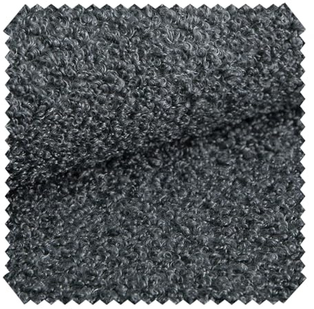 novely® CENTRO Kuschelweicher Bouclé-Stoff, voluminöser Möbelstoff, wasserabweisender und UV-beständiger Polsterstoff, Meterware 1 lfm | Farbe: 15 Anthrazit