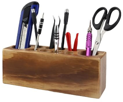 AMONENZ Stifte Aufbewahrung aus Holz, Stiftehalter Holz, Pen Holder und Organizer in Einem, Praktisch und Ästhetisch, Ideal für Büro, Zuhause und Schulbedarf