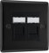 Matt Black Double 2 Gang RJ45 Data Socket Black Insert NFBRJ452