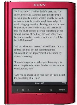 SONY PRS-650 Reader Touch Edition Lecteur e-book, rouge + 2 Go carte mémoire SD