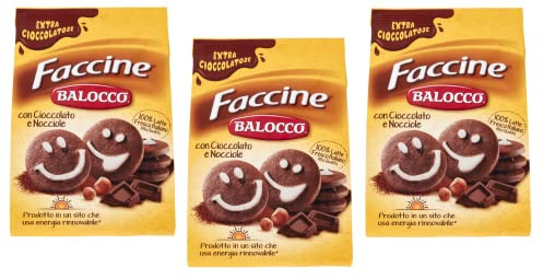 3x Balocco faccine kekse mit Schokolade & Haselnüss 350g biscuits cookies