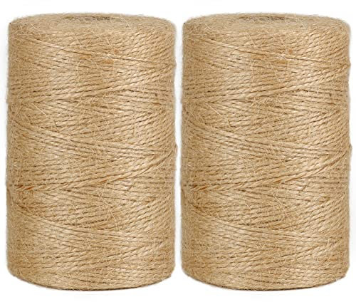 Vivifying 2 Stück 200m Jute-Schnur, Braun Juteschnur für Garten Bilder Pflanzen Basteln