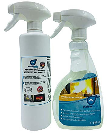 KaiserRein Kaminscheiben -Reiniger Spray 500 ml + Brand-Geruchneutralisierer Glasreiniger Kamin-scheiben