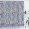 ABAKUHAUS marokkanisch Duschvorhang, Gitter Quadrat-Muster, Stoffliches Gewebe Badezimmerdekorationsset mit Haken, 175 x 240 cm, Violett Mehrfarbig