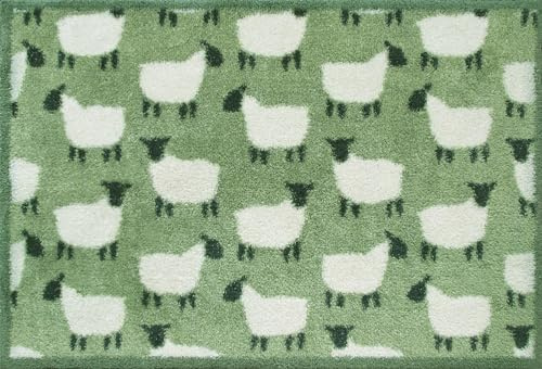 Turtle Mat Design Flock Green 60x85cm, innen und außen, waschbar