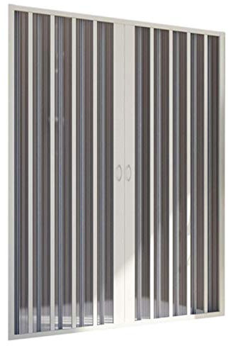 Forte: Parete doccia Flex a soffietto in PVC, Anticalcare, Riducibile, Resistente agli urti, Kit completo, 180L x 185H, Bianco pastello