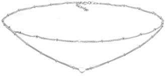 Elli Halskette Damen Choker Layer Look Herz Trend in 925 Sterling Silber