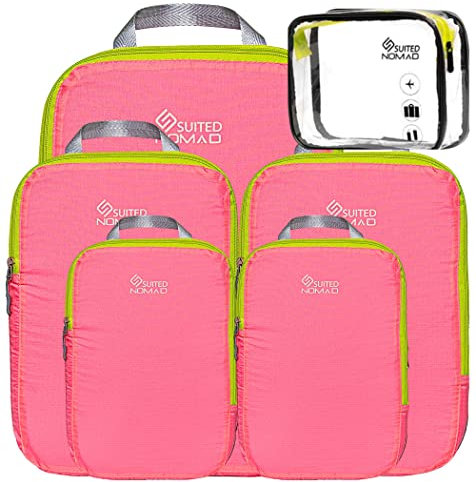 6 Set/3 Set Kompressions Packwürfel, Ultraleichte Reisetaschen Packing Cubes für Rucksack und Koffer