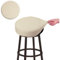 BUYUE Barhocker Hussen, Luxus Stoff Durchmesser 30-35cmRunde Knitter-resistente Dehnbare waschbar staubdicht Hocker Sitzbezug, S-beige-1 Stück