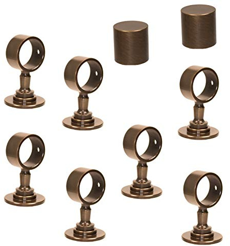 2 Endkappen und 7 Seilträger bronziert für 40mm Handlaufseil
