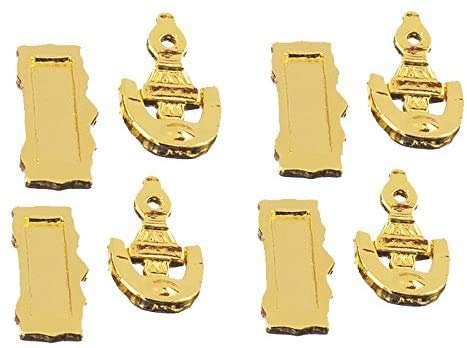 Aeromdale Dolls House Miniature Brass Knocker and Mailbox Letter Slot Door Accessory DIY 4pcs