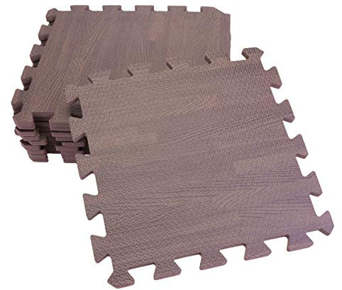 Piastrelle Ad Incastro in Schiuma Effetto Legno Da 12 Pezzi Per Ingresso Garage E Palestra