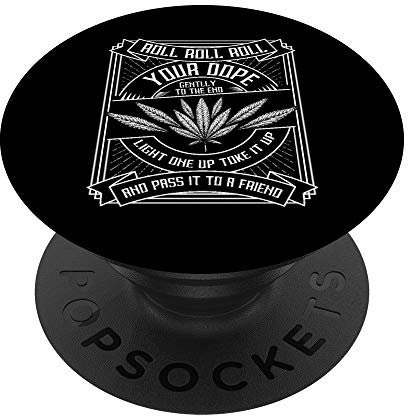 Funny Smoking Weed Marijuana Roll Joint Cannabis Humor PopSockets PopGrip: Ausziehbarer Sockel und Griff für Handys/Tablets mit Tauschbarem Top