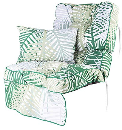 Alfresia Classic Swing Seat Replacement Cushion with Scatter Cushion | Shredded foam filling with matching buttons and complementary piping