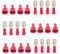 Ruidee 100 Stück 22-16 AWG isolierte Stecker/Buchse, Flachklemme, elektrische Draht-Quetschverbinder (Rot/UPSH)