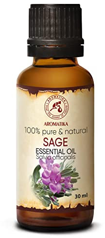 Salbeiöl 30ml - Ätherisches Salbei Öl - Salvia Officinalis - Aromatherapie mit Diffusers und Duftlampen - Duftöle für Seifen und Kerzen