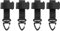 Azarxis Taktischer Schlüsselanhänger, Gürtelclip, Gürtel karabiner, Molle-Gurtband für Bergsteigen Camping Wandern (02 Schwarz - 4 Stück)