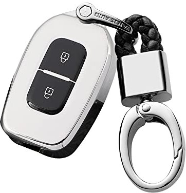 ontto Coque de clé de voiture pour Duster Dacia, Porte-clés court argenté