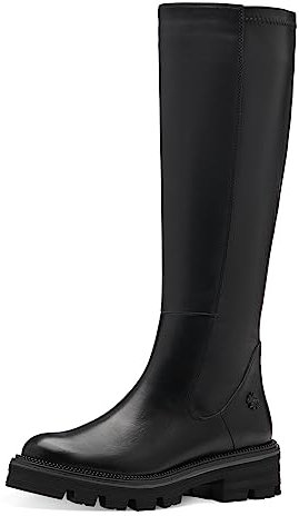 MARCO TOZZI by Guido Maria Kretschmer Stivali Alti Donna senza Tacco in Pelle Sintetica Altezza Ginocchio, Nero (Black), 37 EU