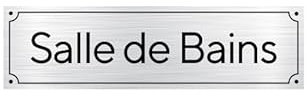 Plaque de porte salle de bains (GRAV0006) - Plaque aluminium brossé - Plaque aluminium brossé -
