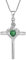 FJ Collier Croix pour Femme Argent Sterling 925 Collier Émeraude Pendentif Pierre de Naissance Mai Collier Fleur de Rose Bijoux Cadeaux pour Femme Fille